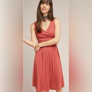 NWOT Maeve Anthropologie Burnt Orange Modal blend dress size Small